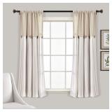 Lush Decor Linen Button Window Curtain Panel, Sing