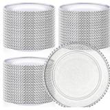 Hoolerry 100 Pack Clear Charger Plates Bulk 13 Inc