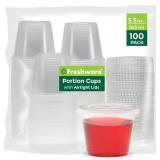 Freshware Portion Cups, 5.5 oz - 100 Sets, Clear