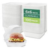 Freshware Clamshell Food Containers with Lids 6x6