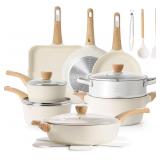 SENSARTE Ceramic Cookware Sets, Pots and Pans Set