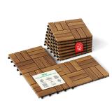 Idzo Interlocking Deck Tiles - Waterproof Acacia W