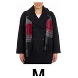 London Fog Womens Double-Breasted Peacoat with Sca