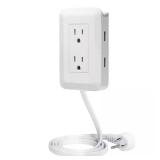 2-Outlets, 2- USB Ports Outlet Extender