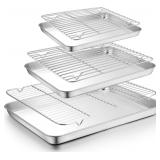 TeamFar Baking Sheet with Rack Set (3 Pans + 3 Rac