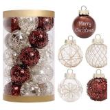 GarveeHome 25 Pcs Christmas Tree Ornament Balls, 2