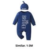 Infant Baby Boy Outfit Little Brother Print One-Pi