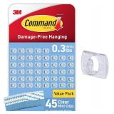 Command Clear Mini Light Clips 45 Clips, 54 Strips