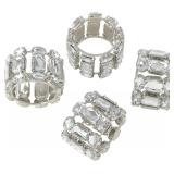 Jeweled Gem Stone Napkin Ring - Set of 4