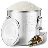 Stainless Steel Containers with Lids,40 lbs Large