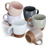Morandi Color Ceramic Coffee Mugs Set of 6 (Large)