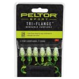 Peltor Sport Tri-Flange Corded Reusable Earplugs,