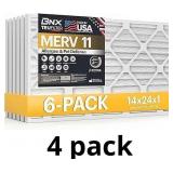 BNX TruFilter 14x24x1 Air Filter MERV 11 (6-Pack)