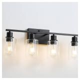 4-Lights Black Gallery Wall Sconces,Brushed Black