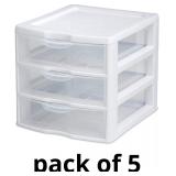 STERILITE 3 Drawer Mini Unit 20738006, Clear