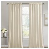 RYB HOME Beige Velvet Curtains 84 inches 2 Panels