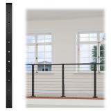 Cable Railing Post 36'x2'x2' Black Level Drilled S