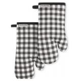 KITCHENAID Gingham Oven Mitt 2-Pack Set, Matte Bla