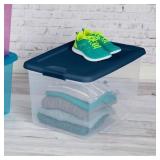 Large Clear Plastic Storage Bins with Lids, 64 Qua
