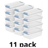 Sterilite 6-Quart Clear and Blue Stackable Latchin