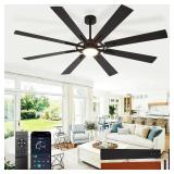 Large Ceiling Fans with Lights: Modern 72 Inch 8 B