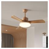 42 Inch Ceiling Fans with Lights, 3 Blades Modern