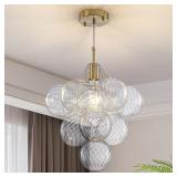 Dining Room Chandelier, Modern Brushed Gold Pendan