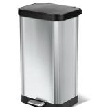 Glad Stainless Steel Step Trash Can with Clorox Od
