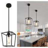 2 Pack 1-Light Black Pendant Lights for Kitchen Is