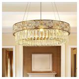 Crystal Chandeliers, 23' 8-Light Gold Chandelier f
