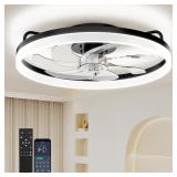 20 Inch Low Profile Ceiling Fans with Lights and R