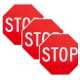 OLANZU 3 Pack Large Stop Sign 30 x 30 Inches - Hig
