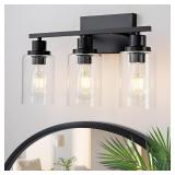 3 Light Bathroom Light Fixtures Black Vanity Light