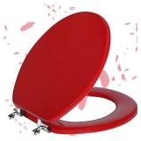 Red Round Toilet Seat Natural Wood Toilet Seat wit