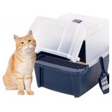 IRIS USA Covered Cat Litter Box with Scoop, Front