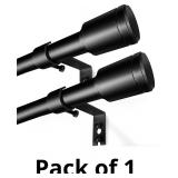 Black Curtain Rods for Windows, 2 Pack 30-90 Inch