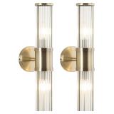 Brushed Bronze Wall Sconces Set of 2, Bathroom Sco