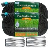 Hlinker 2026 Flat Soaker Hose 150 ft (75ft 2Packs)