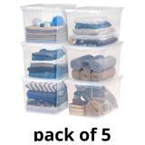 IRIS USA 6-Pack Storage Bins with Lids, 68 Quart,