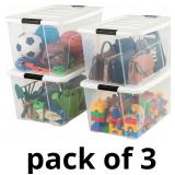 IRIS USA 72 Qt Stackable Plastic Storage Bins with