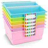 6 Pack Picture Book Bin with Dividers Classroom Li