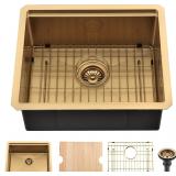 Small Gold Kitchen Sink, 21 x 18 Inch Gold Wet Bar