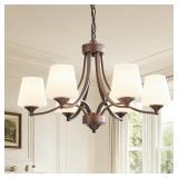 6-Light Farmhouse Chandelier Oil Rubbed Bronze Pen