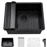 Black Laundry Sink Undermount - HLBLFY 22x18x12 Un
