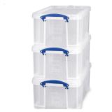 Really Useful Box 3-Pack Clear Stackable Storage C