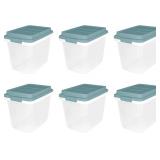 Hefty 6 Pack 32 Quart Lift Off Storage Bin with Li