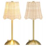 2 Pack Woven Table Lamp 12 Inch Portable Cordless