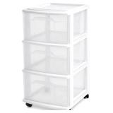 HOMZ Drawer Tower, 3-Tier Rolling Storage Cart wit