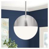 10in Brushed Nickel Pendant Light Globe Glass Kitc
