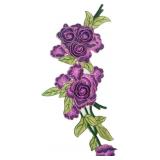 MSCFTFB 4 Pieces 3D Long Rose Flower Embroidered P